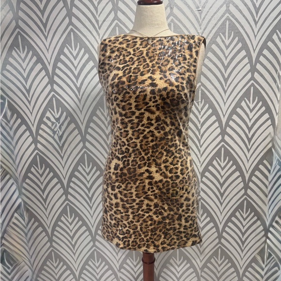 NWOT Princess Polly Cinematic Leopard Sequin Mini Dress - Picture 6 of 10